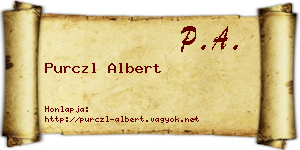 Purczl Albert névjegykártya